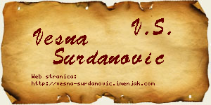 Vesna Surdanović vizit kartica